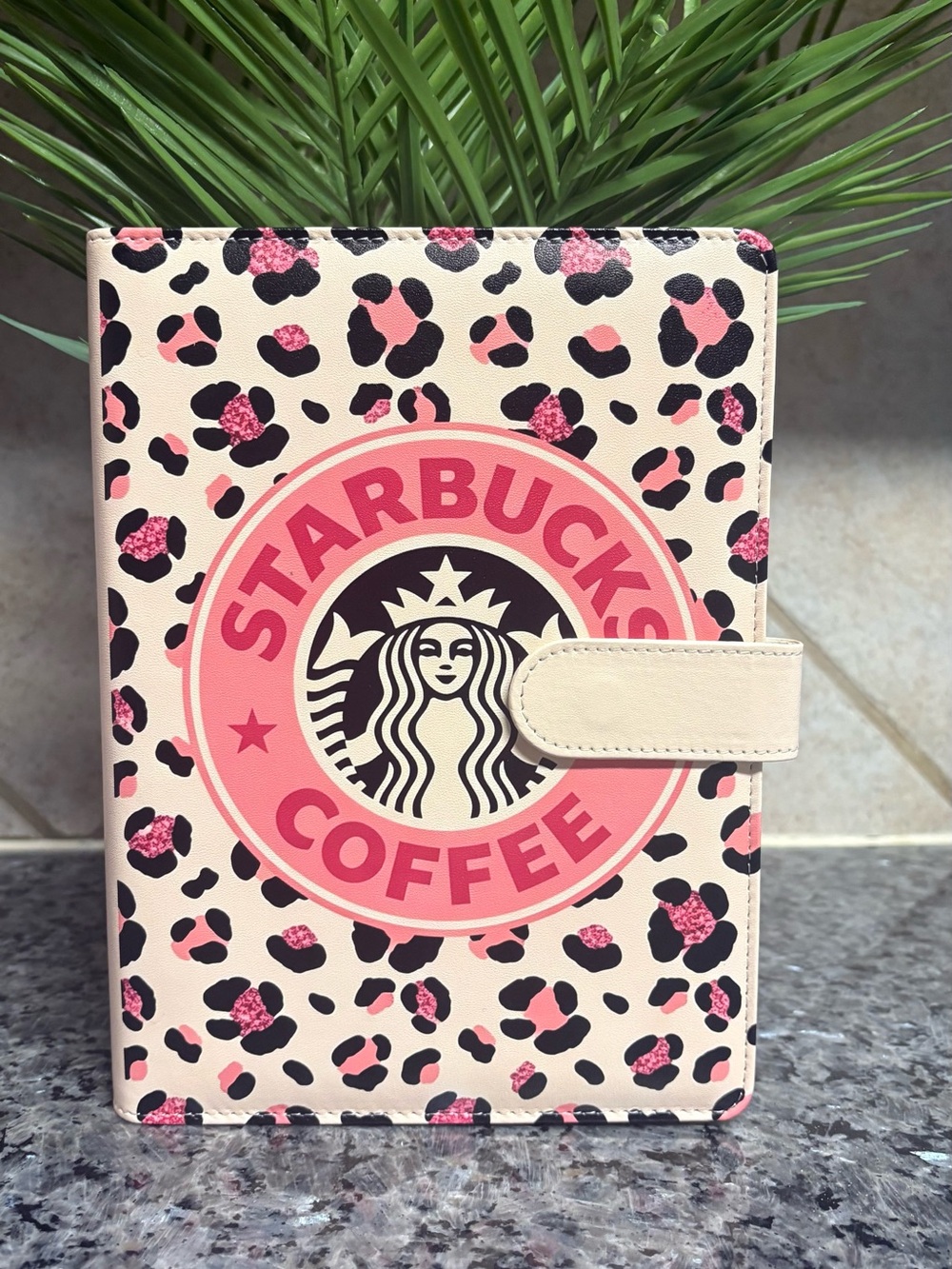 Starbucks Coffee Custom A5 Leopard Binder with 50 lined paper included.